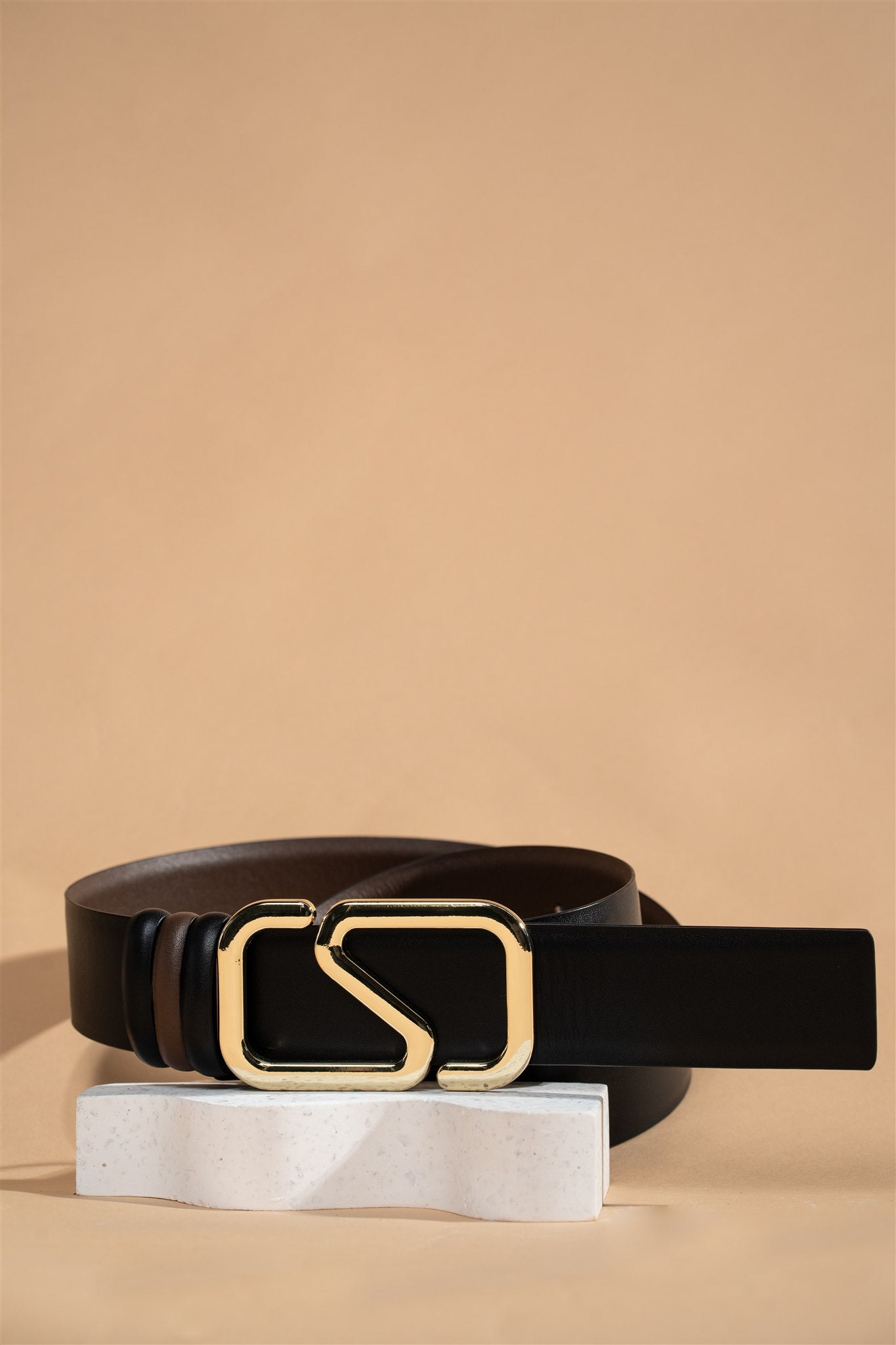 Golden Legacy Reversible Leather Belt – Noir & Chestnut 4cm