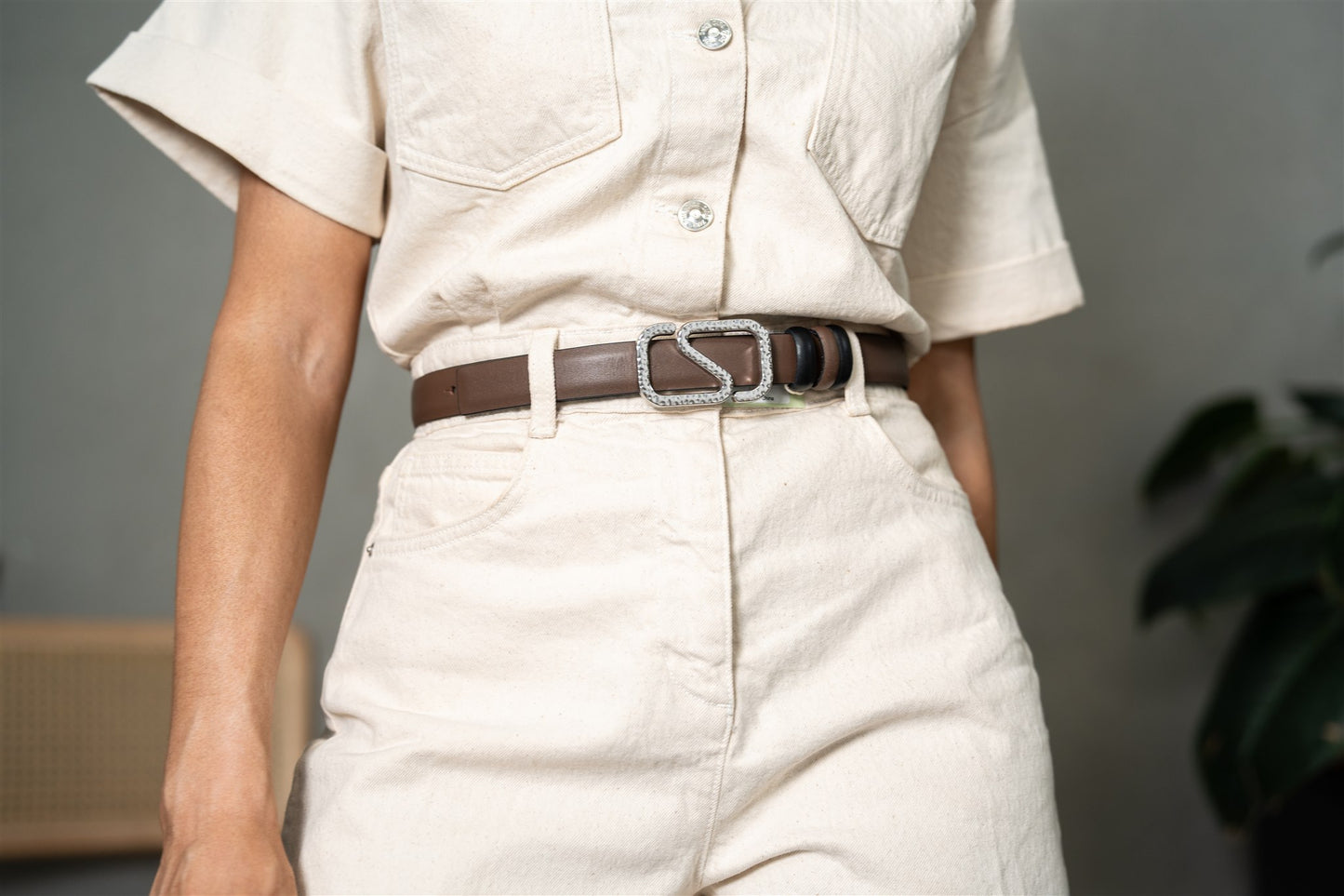 Silver Eclipse Reversible Leather Belt – Noir & Chestnut 2.5cm